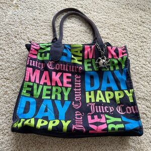 Juicy Couture Denim Tote Bag with Crown Charm